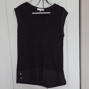 Calvin Klein Black V-Neck Blouse